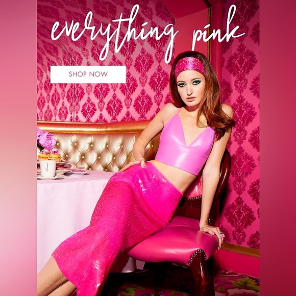 Alice + Olivia Carli Vegan Leather French Rose Pink Bra Cropped Top - Picture 5 of 13